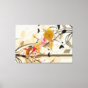 Abstract Floral Shoe Wrapped Canvas