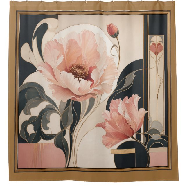 "Abstract Floral" Shower Curtain (Front)