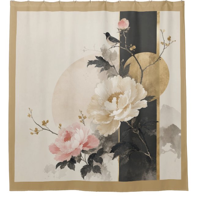 "Abstract Floral" Shower Curtain (Front)