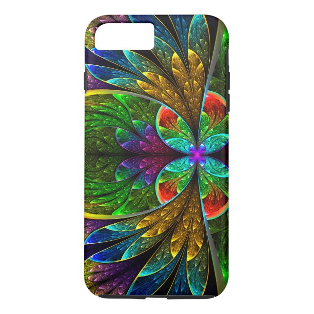 Abstract Floral Stained Glass Pattern Case-Mate iPhone Case (Back)