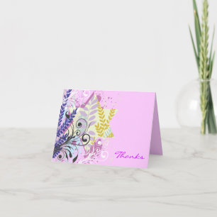 ABSTRACT FLORAL STAR Baby Naming Thank You Card