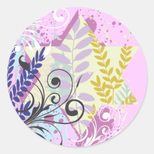 ABSTRACT FLORAL STAR Bat Mitzvah Seal