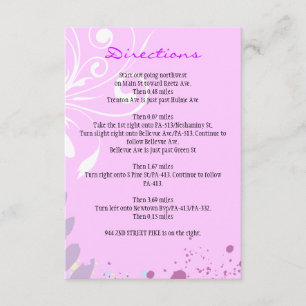 ABSTRACT FLORAL STAR Direction Card