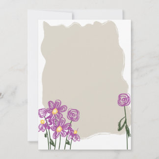 Abstract Floral Stationary Note Card