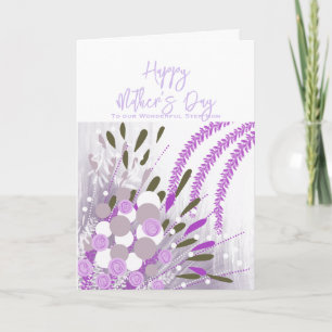 Abstract Floral Step-Mum Mother's Day Card