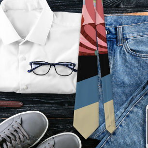 Abstract Floral Striped Special Tie