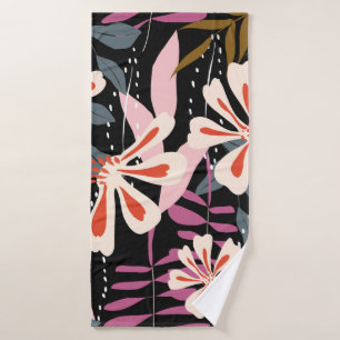 Abstract floral surface pattern seamless backgroun bath towel