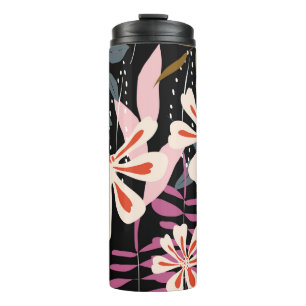 Abstract floral surface pattern seamless backgroun thermal tumbler