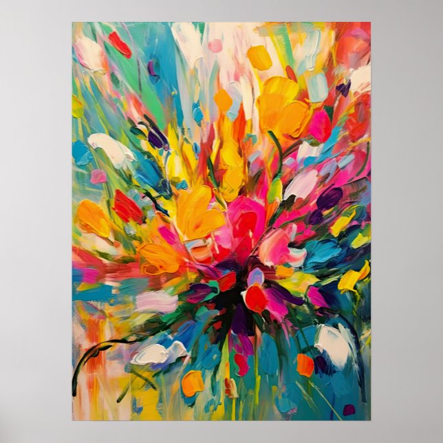 Abstract Floral Symphony Fine Art Poster (Front)