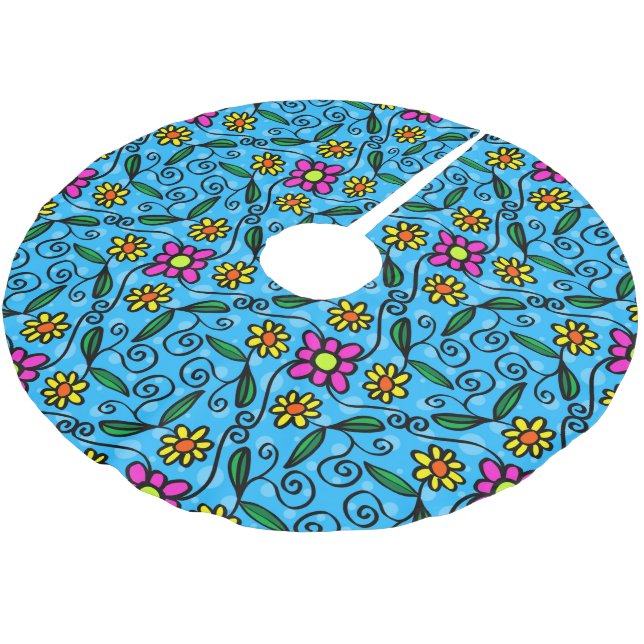 Abstract Floral Tree Skirt (Angled)