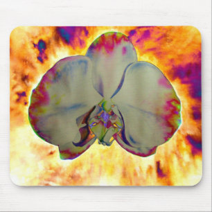 Abstract floral tropical orchid painting mouse pad