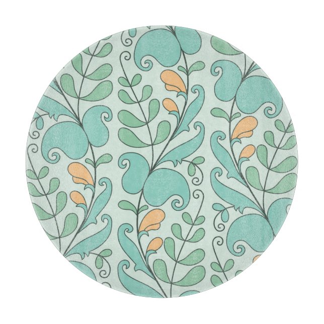 Abstract Floral: Vintage Seamless Pattern Cutting Board (Front)