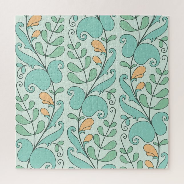 Abstract Floral: Vintage Seamless Pattern Jigsaw Puzzle (Vertical)