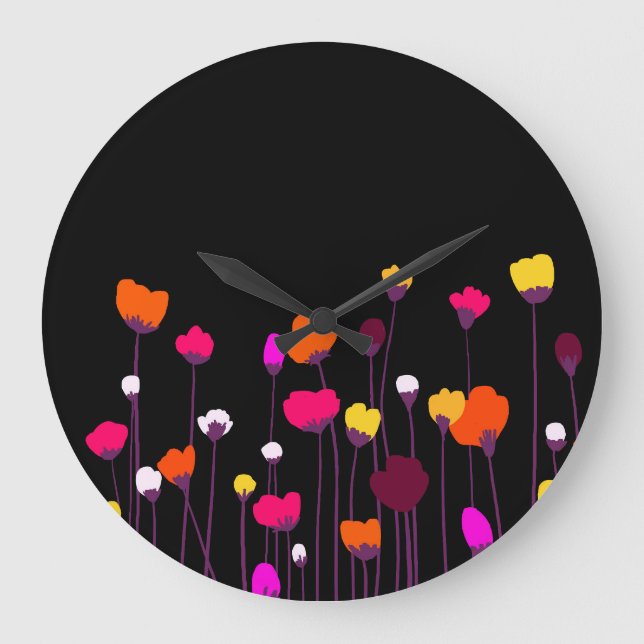 Abstract Floral Wall Clock (Front)