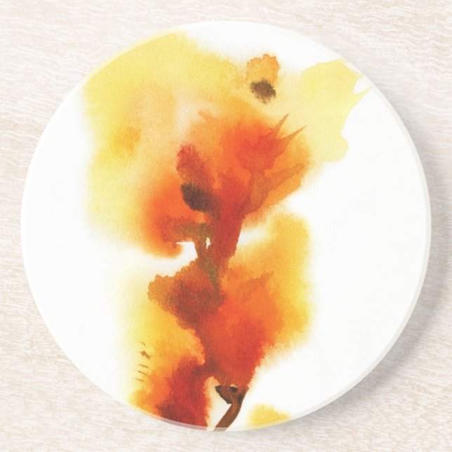 Abstract floral watercolor paintings 2 coaster (Front)