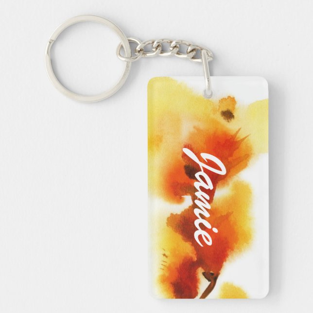 Abstract floral watercolor paintings 2 key ring (Front)