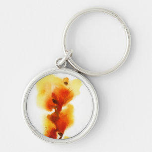 Abstract floral watercolor paintings 2 key ring