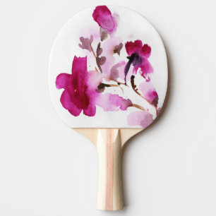 Abstract floral watercolor paintings 4 ping pong paddle