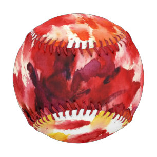 Abstract floral watercolor paintings 5 baseball