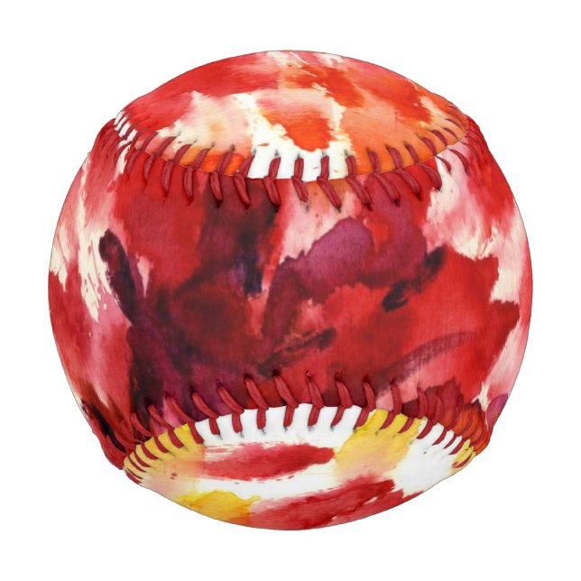 Abstract floral watercolor paintings 5 baseball (Front)