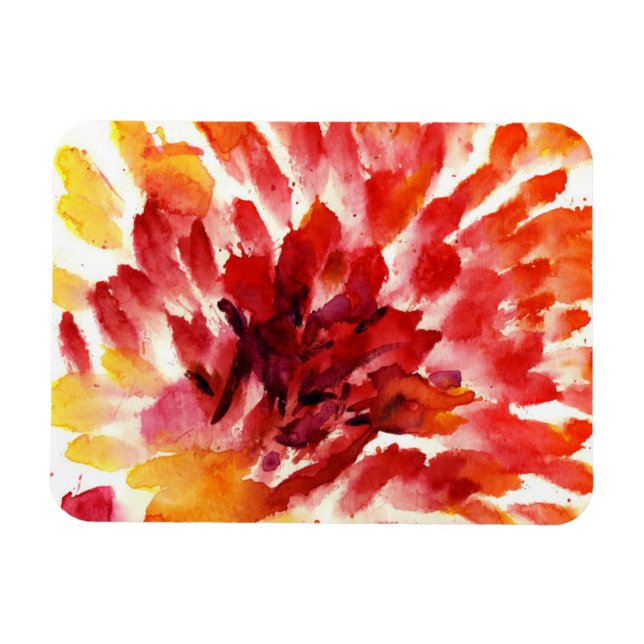 Abstract floral watercolor paintings 5 magnet (Horizontal)