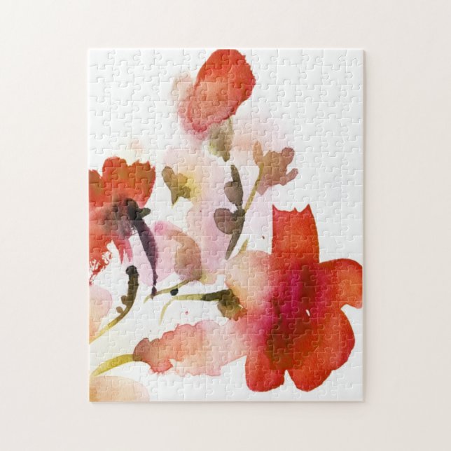 Abstract floral watercolor paintings jigsaw puzzle (Vertical)