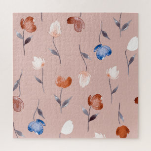 Abstract Floral Watercolor: Pastel Seamless. Jigsaw Puzzle
