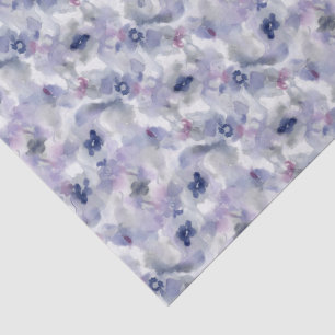 Abstract Floral Watercolor Pattern Lavender Blue Tissue Paper