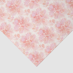 Abstract Floral Watercolor Pattern Peach and Pink Tissue Paper