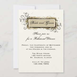 Abstract Floral Wedding Rehearsal Dinner Invite
