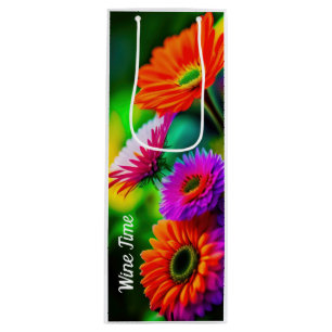 Abstract floral Wine Bag