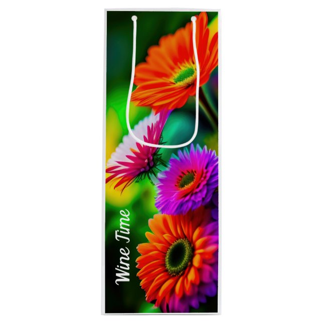 Abstract floral Wine Bag (Front)