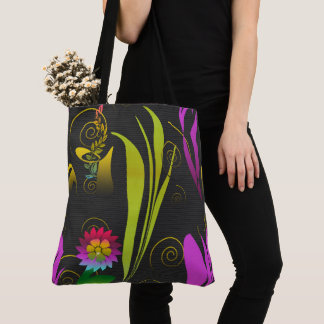 Abstract Floral with Spirals 1 Tote Bag