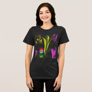 Abstract Floral with Spirals 1 Tri-Blend Shirt