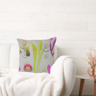 Abstract Floral with Spirals 2 Cushion