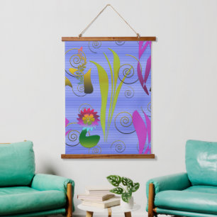 Abstract Floral with Spirals 5 Hanging Tapestry