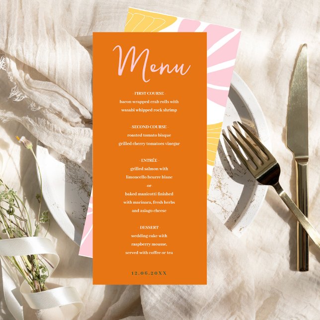Abstract floral yellow & orange pink mix and match menu (Abstract floral yellow & orange pink mix and match menu)