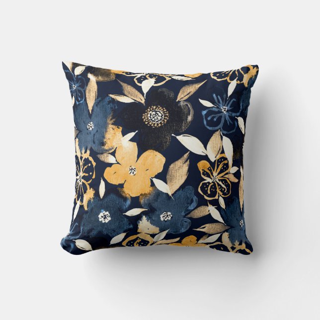 Abstract Florals: Watercolor Repeating Pattern Cushion (Front)