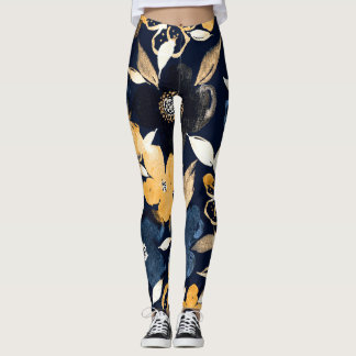 Abstract Florals: Watercolor Repeating Pattern Leggings