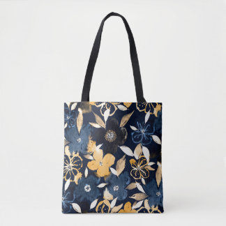 Abstract Florals: Watercolor Repeating Pattern Tote Bag