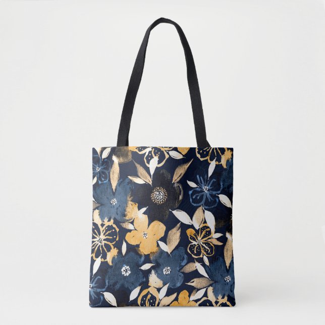 Abstract Florals: Watercolor Repeating Pattern Tote Bag (Front)