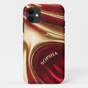 Abstract Flow Art-Red and Gold Case-Mate iPhone Case