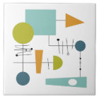 Abstract Flow Chart Geometric Mid Century