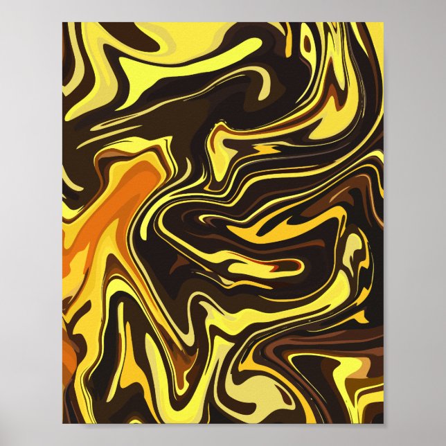 Abstract Flow of Warm Tones Poster (Front)