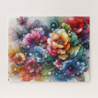 Abstract Flower Alcohol Ink Jigsaw Puzzle