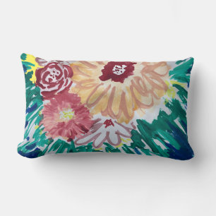 Abstract Flower Bouquet Painting Lumbar Cushion