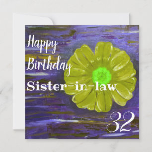 Abstract Flower Custom Sister-in-law Birthday Card