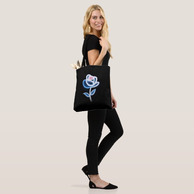 Abstract Flower Design Tote Bag (On Model)