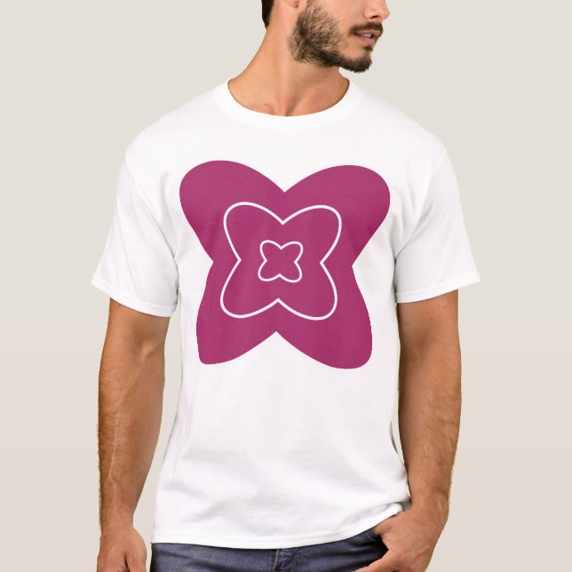 Abstract flower design with magenta petals T-Shirt (Front)