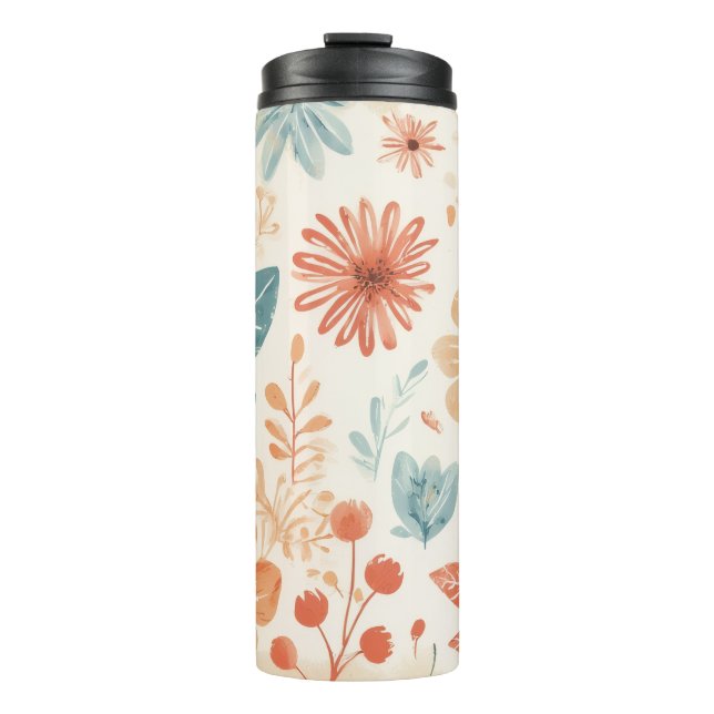 Abstract Flower Designed Thermal Tumbler (Front)